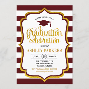 Afstuderen - Maroon Gold White Kaart