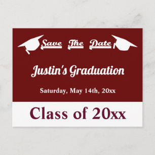 Afstuderen Maroon Save the Date Kaart
