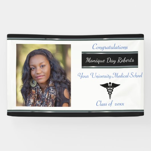 Afstuderen, Medische School, Douanefoto, Spandoek (Horizontaal)