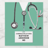 Afstuderen Medische School Wijn Etiket (Enkel label)