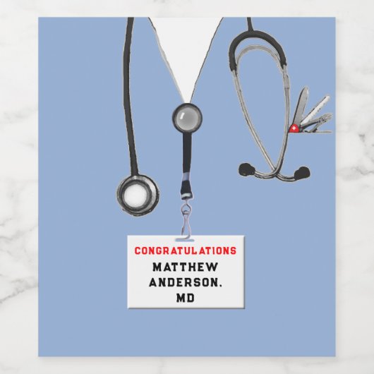 Afstuderen Medische School Wijn Etiket (Enkel label)