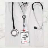 Afstuderen Medische School Wijn Etiket (Enkel label)