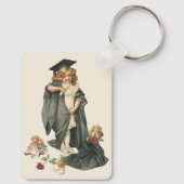  Afstuderen, Meisje Dragen van een Pet en jurk Sleutelhanger (Achterkant)