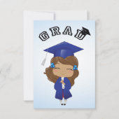 Afstuderen meisje in blauw kaart (Voorkant)