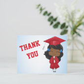 Afstuderen meisje in het rood aankondigingskaart (Staand voorkant)