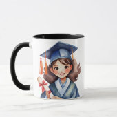 Afstuderen meisje mok, Afstudeerder cadeau, gepers Mok (Links)