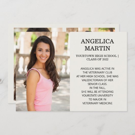 afstuderen met 2 indelingen 3 Aankondiging van de  (Voorkant / Achterkant)