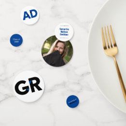 Afstuderen met blauwe Big Bold Angle Cut-Cut Confetti