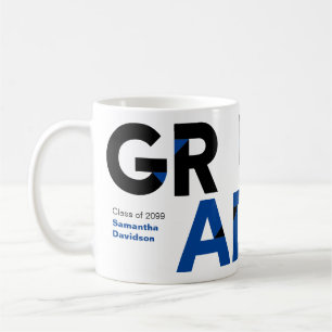 Afstuderen met blauwe Big Bold Angle Cut-Cut Koffiemok