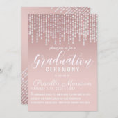 Afstuderen met Blush Pink Hanging Diamond Lights Kaart (Voorkant / Achterkant)