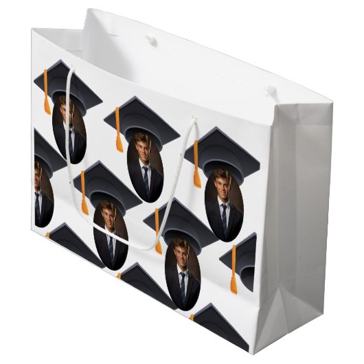 Afstuderen Met Foto en Jaar Groot Cadeauzakje (Voorkant Gekanteld)