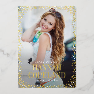 Afstuderen met reservegladde Folie foto Folie Uitnodiging