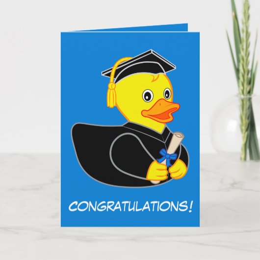 Afstuderen met Rubber Ducky Cartoon Kaart (Voorkant)