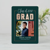 Afstuderen met Varsity Pride Folie EDITABLE KLOR F Folie Uitnodiging (Staand Voorkant)