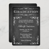 Afstuderen met zwart en wit chrokboard kaart (Voorkant / Achterkant)