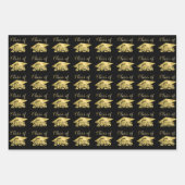 Afstuderen Metallic Gold-klasse Jaar Aangepaste kl Inpakpapier Vel (Voorkant)