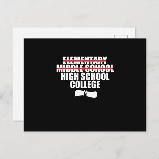 Afstuderen middelbare school briefkaart (Voorkant / Achterkant)