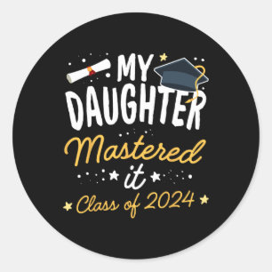 Afstuderen Mijn Dochter Meester Het CL van 2024 Ronde Sticker