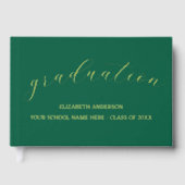 Afstuderen minimalistisch groen gastenboek (Voorkant)