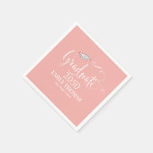 Afstuderen minimalistisch mortarboard-peach servet (Hoek)