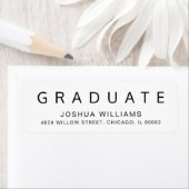 Afstuderen Minimalistisch zwart-wit retouradres Etiket (Insitu)