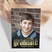 Afstuderen minimalistische fototypografie goud aankondiging