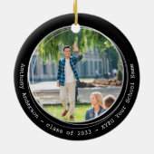 Afstuderen Modern Elegant Custom Photo Afstuderen Keramisch Ornament (Achterkant)