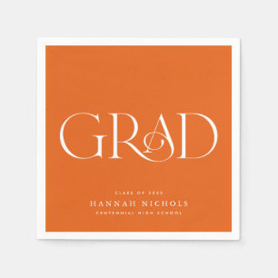Afstuderen Modern Elegant Type Sinaasappel Napkins Servet