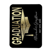 Afstuderen Modern Faux Gold Save the Date Magneet (Verticaal)