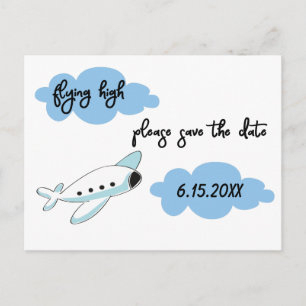 Afstuderen Modern Flying High Plane Cloud Briefkaart