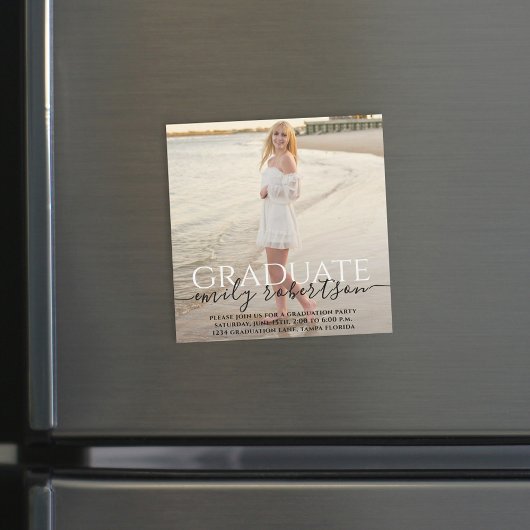 Afstuderen Modern Fotosjabloon Eenvoudige Magneet