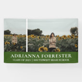 Afstuderen Modern Groen | Twee fotobanner Spandoek (Horizontaal)