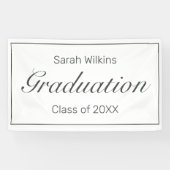 Afstuderen Modern Minimal White Black Spandoek (Horizontaal)