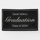 Afstuderen Modern Minimalist Black White Spandoek (Horizontaal)