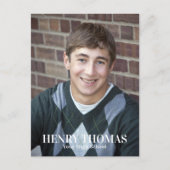 Afstuderen Modern Minimalist Script Class of Blue Briefkaart (Voorkant)