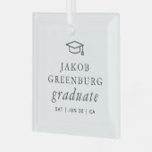 Afstuderen Modern Minimalistisch Eenvoudig grafisc Glas Ornament (Voorkant links)