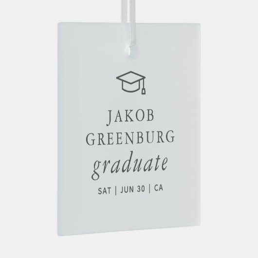 Afstuderen Modern Minimalistisch Eenvoudig grafisc Glas Ornament (Voorkant Rechts)