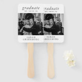 Afstuderen Modern Minimalistisch Eenvoudig grafisc Handwaaier (Voorkant en achterkant)