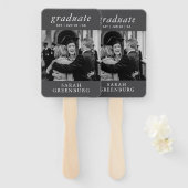 Afstuderen Modern Minimalistisch Eenvoudig grafisc Handwaaier (Voorkant en achterkant)