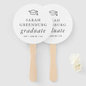 Afstuderen Modern Minimalistisch Eenvoudig grafisc Handwaaier (Voorkant en achterkant)