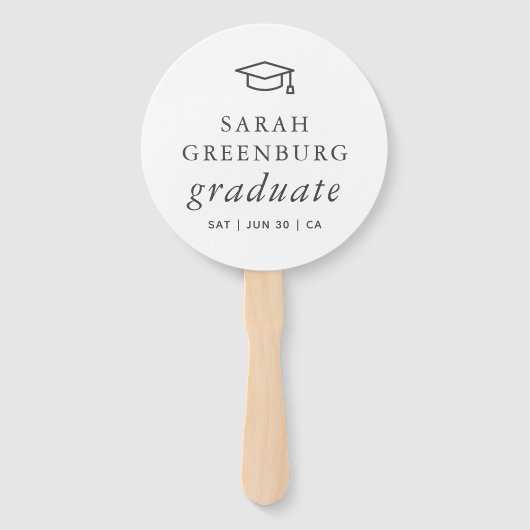 Afstuderen Modern Minimalistisch Eenvoudig grafisc Handwaaier (Voorkant)