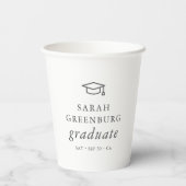 Afstuderen Modern Minimalistisch Eenvoudig grafisc Papieren Bekers (Achterkant)