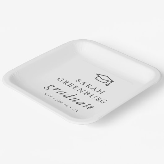 Afstuderen Modern Minimalistisch Eenvoudig grafisc Papieren Bordje (Gebogen)