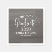 Afstuderen modern, minimalistisch krijtbordscript servet (Voorkant)