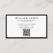 Afstuderen Modern Minimalistische QR-code voor stu Visitekaartje (Achterkant)