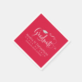 Afstuderen Modern Mortarboard Script Crimson Red Servet (Hoek)