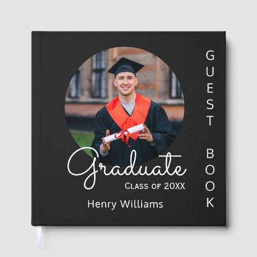 Afstuderen Modern Photo Keepsake Custom Afstuderen Gastenboek (Voorkant)