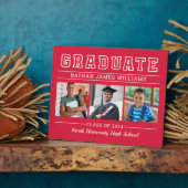 Afstuderen Modern Red 3 Photo Afstuderen Fotoplaat (Zijkant)