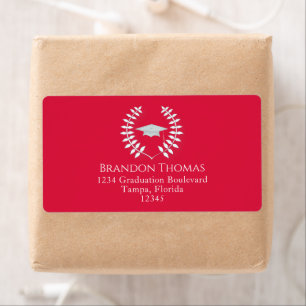 Afstuderen Modern Return Address Crimson RedLabel Etiket