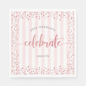 Afstuderen modern roos goud glitter script paper servet (Voorkant)